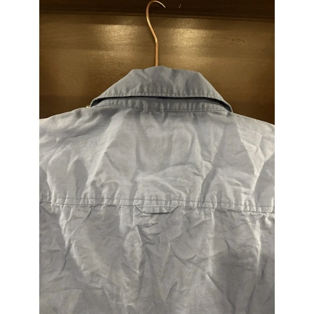 Nickel & Iron New York Mens Medium Blue Short Sleeve Button Up Shirt 100% Cotton